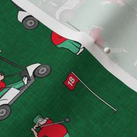 Golfing Santa - golf themed Santa Claus Christmas - green - LAD20