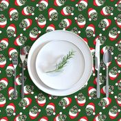 Santa Zombies - zombie holiday fabric - green - LAD20