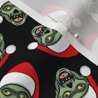 Santa Zombies - zombie holiday fabric - black - LAD20