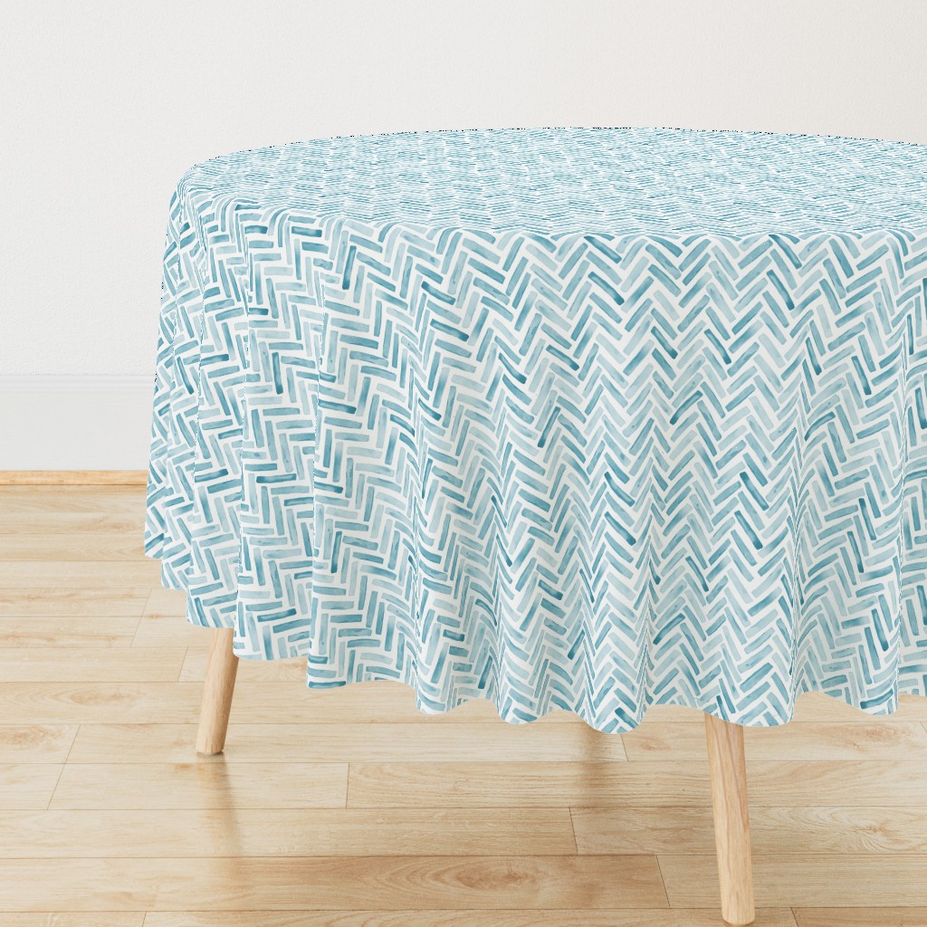 modern coastal watercolor chevron herringbone - light aqua blue - beachy