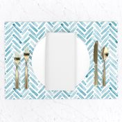 modern coastal watercolor chevron herringbone - light aqua blue - beachy