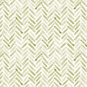 Chartreuse Green painted chevron Herringbone