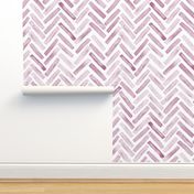 Aquarelle Herringbone Chevron - purple grape