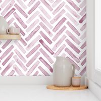 Aquarelle Herringbone Chevron - purple grape