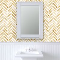 Golden Yellow Painted Chevron boho Herringbone