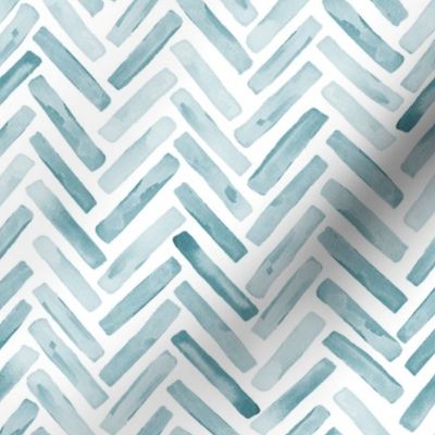 Seafoam Blue Painted Chevron Herringbone