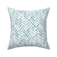 Seafoam Blue Painted Chevron Herringbone