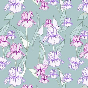 White Irises Mint 