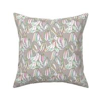 Pastel Lilies Taupe 