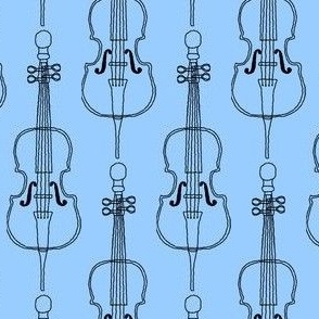 Black Line Cello Drawing