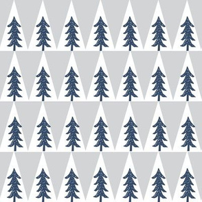 forest tree fabric - bear collection - grey