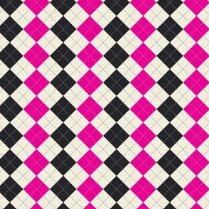 Pink and Black Argyle