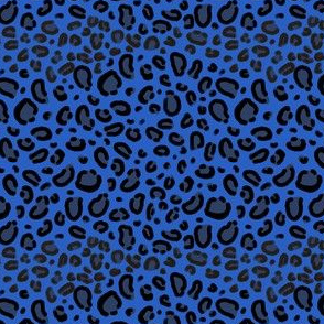 leopard print fabric - bright royal blue