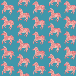 Zebra Zeal pink on teal