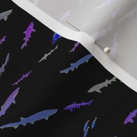  Deep Sea Sharks Scatter Neon on black sm
