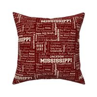 Mississippi cities, maroon