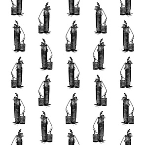Golf Club Bags Vintage Golfing Pattern (Large Scale)