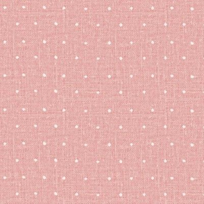 organic pin dots on pink linen look