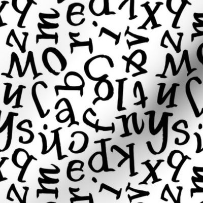 Brush Alphabet :: Black on White Twinkle