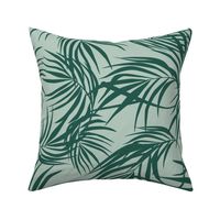 Emerald Palm leaves- Celadon Mint- Large Scale