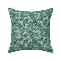 Emerald Palm leaves- Celadon Mint- Small Scale