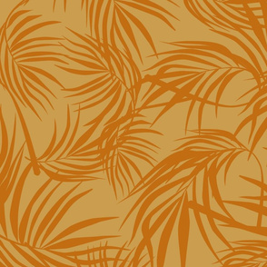 Ochre Palm leaves- Goldenrod Yellow- Large Scale