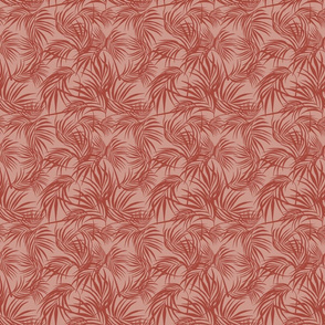 Rust Palm leaves- Blush - Small Scale