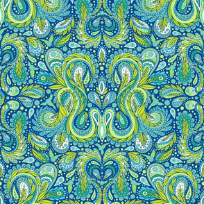 Paisley Pattern in Blue, Green & Turquoise