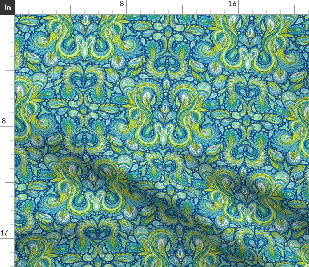 Paisley Pattern in Blue, Green & Turquoise