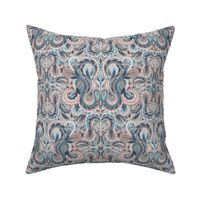 Paisley Pattern in Turquoise, Gray, and Orange