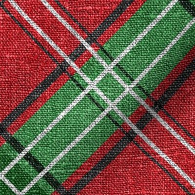 Christmas Plaid 3 on Linen