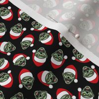 (3/4" scale) Santa Zombies - zombie holiday fabric - black - LAD20BS