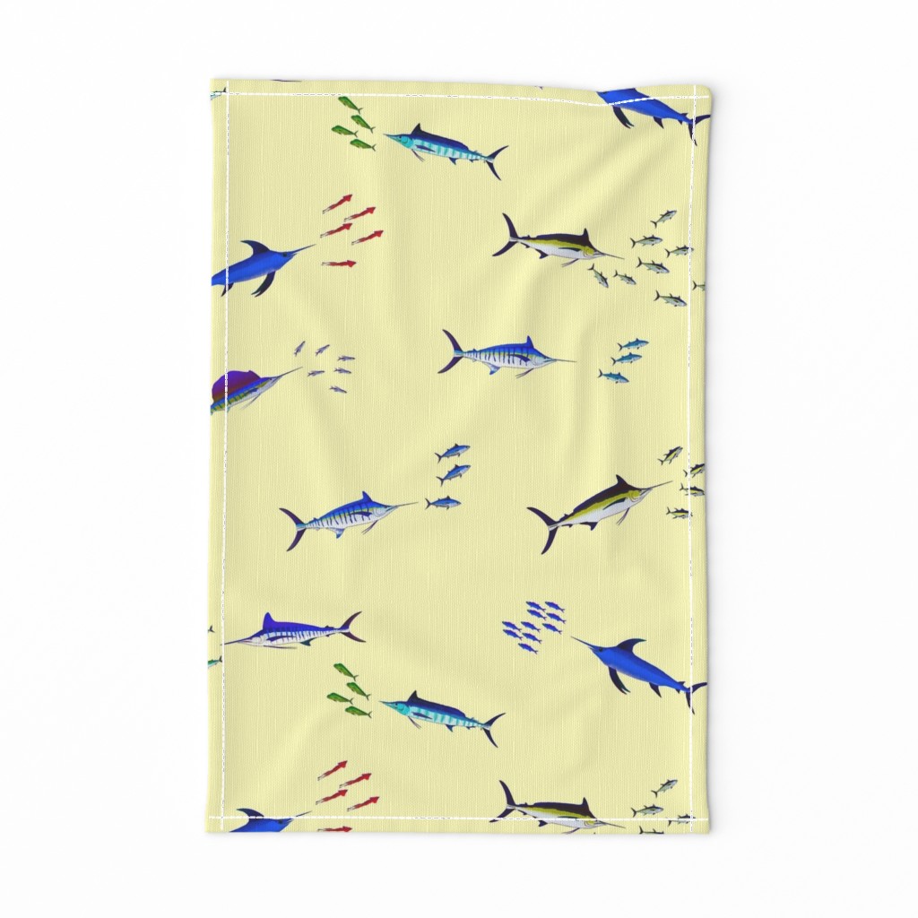 Billfish Assault Scatter strong colors on yellow (lg)