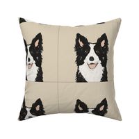 9" Border Collie Dog Pillow with cut lines - dog pillow panel, dog pillow, pillow cut and sew - 