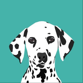 9" Dalmatian Dog Pillow with cut lines - dog pillow panel, dog pillow, pillow cut and sew - 