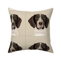 9" German Shorthaired Pointer Dog Pillow with cut lines - dog pillow panel, dog pillow, pillow cut and sew - 