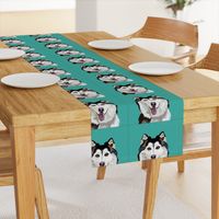 9" Husky Dog Pillow with cut lines - dog pillow panel, dog pillow, pillow cut and sew - 