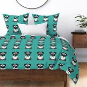 9" Schnauzer Dog Pillow with cut lines - dog pillow panel, dog pillow, pillow cut and sew - 