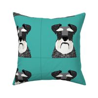 9" Schnauzer Dog Pillow with cut lines - dog pillow panel, dog pillow, pillow cut and sew - 