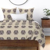9" Weimaraner Dog Pillow with cut lines - dog pillow panel, dog pillow, pillow cut and sew - 