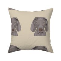 9" Weimaraner Dog Pillow with cut lines - dog pillow panel, dog pillow, pillow cut and sew - 