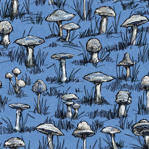 Toile Wild Mushrooms Sketchbook | Blue