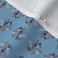 Faceted Diamonds on Dusty Blue