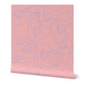 Shaka three inch blue on pink