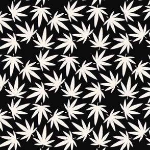 ★ SPINNING WEED ★ Ivory White on Black - Small scale / Collection : Cannabis Factory 1 – Marijuana, Ganja, Pot, Hemp and other weeds prints