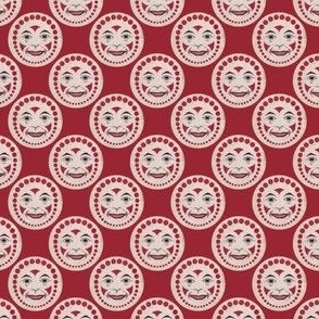 Vintage Clown Face in Red | Small Print 