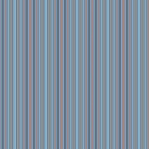 Narrow Blue Beige Pink Stripes