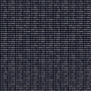 Binary Computer Code White Numbers on Black Background