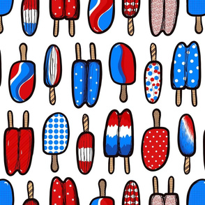 Red White and Blue Popsicles 