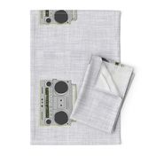 Tea Towel Boom Box Grey